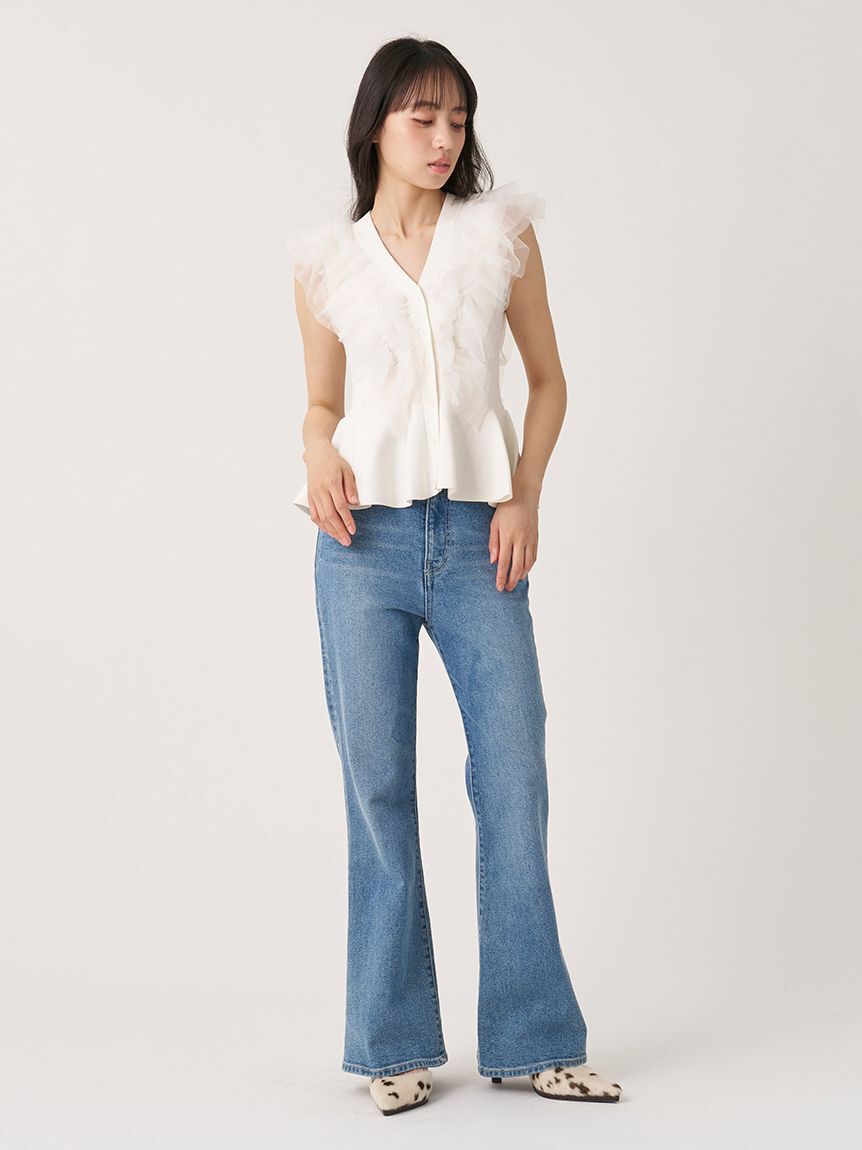 SNIDEL「【STYLE UP PANTS】フレアパンツ」|デニム|