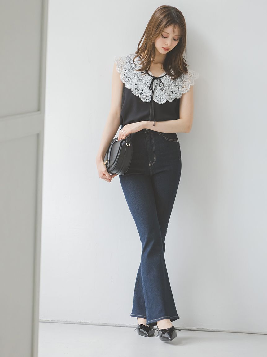 SNIDEL「【STYLE UP PANTS】フレアパンツ」|デニム|