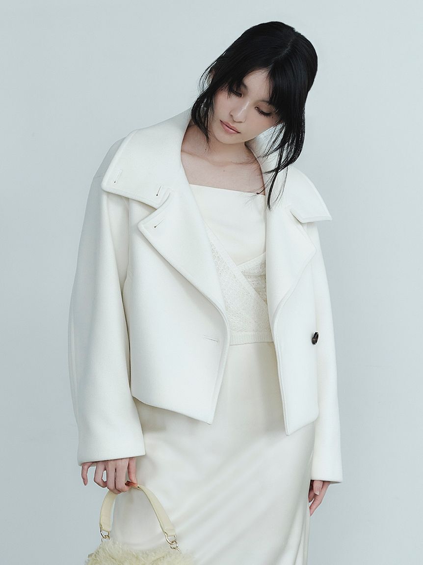 FRAY I.D「スタンドカラーショートコート」|トレンチコート|WHT