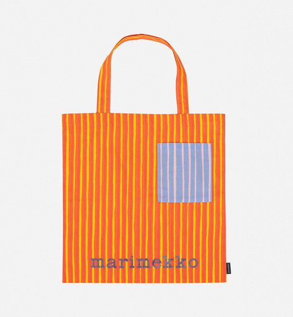 Marimekko「Piccolo トートバッグ 43&times;44cm」|トートバッグ|ｵﾚﾝｼﾞ&times;ﾗｲﾄﾌﾞﾙｰ&times;ﾋﾟﾝｸ