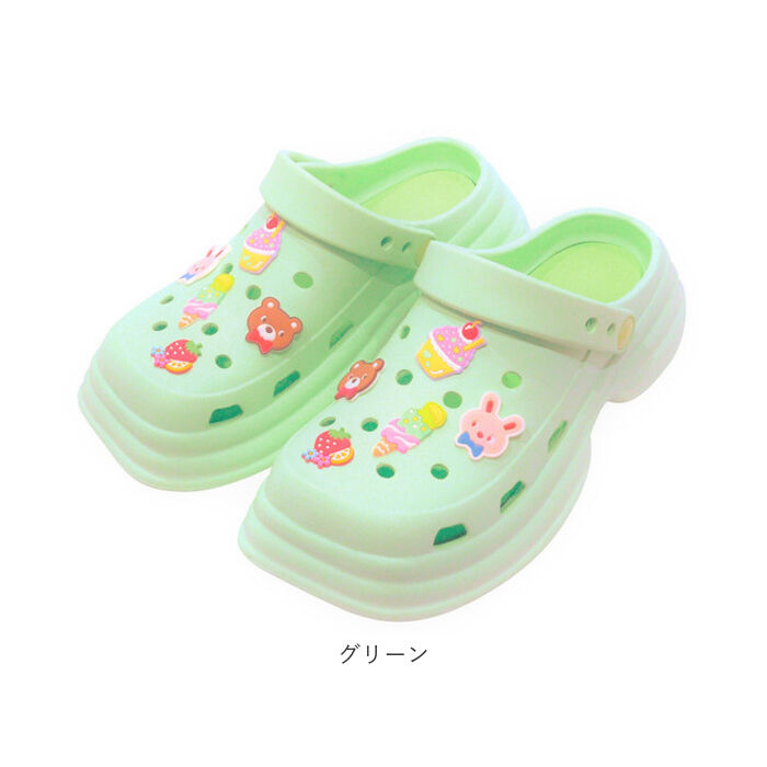 BACKYARD FAMILY「厚底サンダル アクセサー付き 通販 サンダル シャワーサンダル 厚底 アクセサー かわいい」|サンダル|