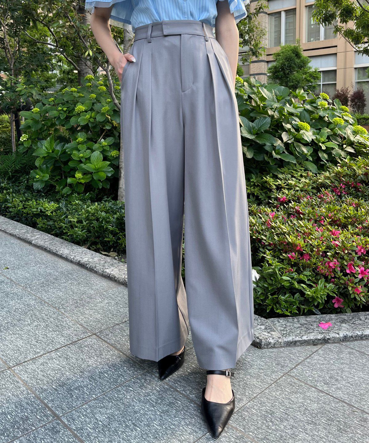 アンドクチュール「タックワイドパンツ」|その他|