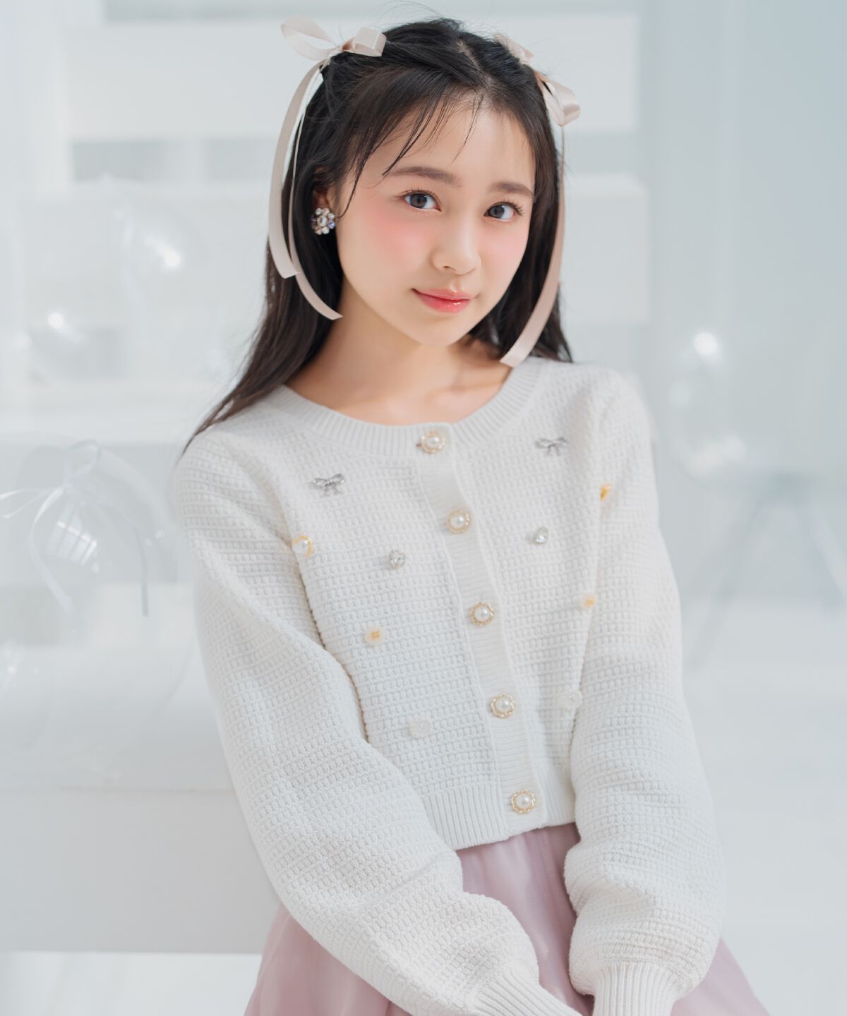 WILLSELECTION「シャイニービジューカーディガン」|カーディガン|