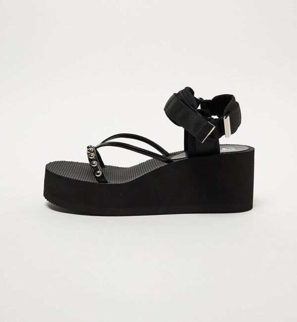 ODETTE E ODILE「＜SY＞ ベルクロスタッズ サンダル70&uarr;」|サンダル|BLACK