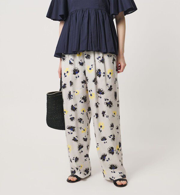 UNITED ARROWS「フラワー プリント パンツ ‐ウォッシャブル‐」|その他|OFF WHITE
