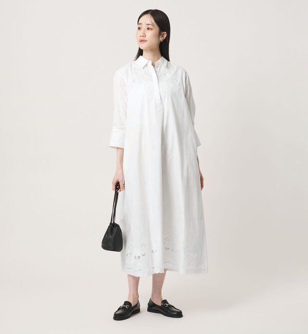 UNITED ARROWS「カットワーク シャツワンピース」|ワンピース|