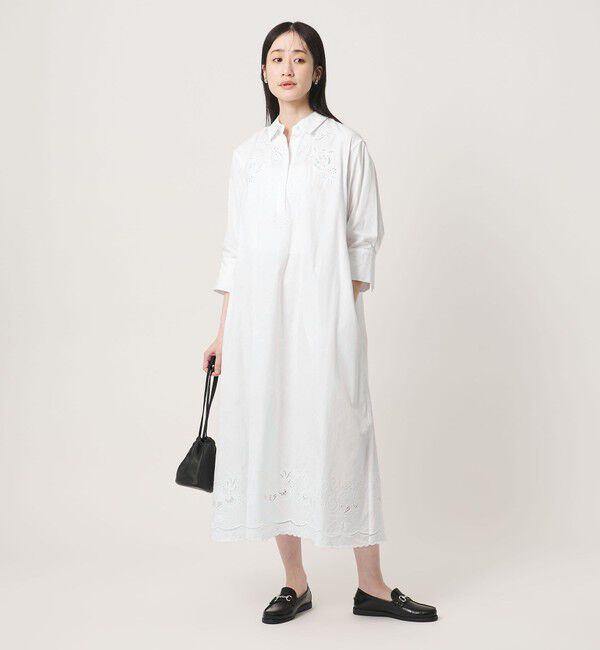 UNITED ARROWS「カットワーク シャツワンピース」|ワンピース|
