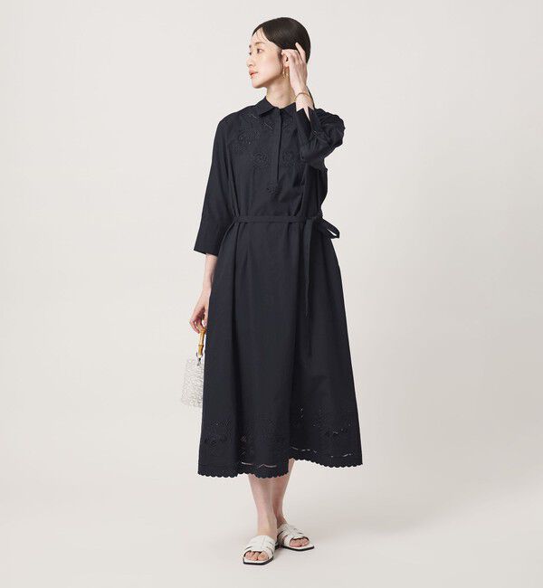 UNITED ARROWS「カットワーク シャツワンピース」|ワンピース|