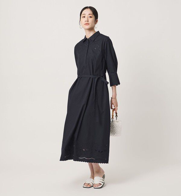 UNITED ARROWS「カットワーク シャツワンピース」|ワンピース|