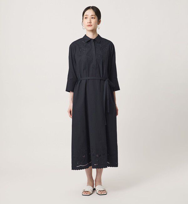 UNITED ARROWS「カットワーク シャツワンピース」|ワンピース|