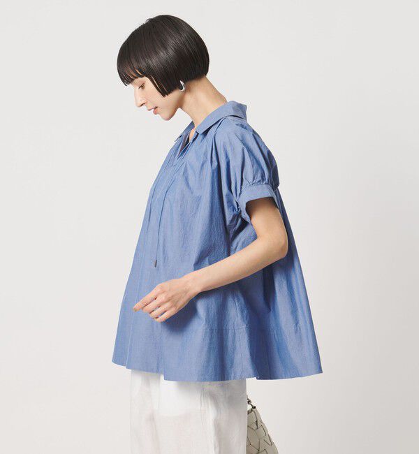 UNITED ARROWS「テントライン スキッパー ブラウス ‐ウォッシャブル‐」|シャツ・ブラウス|LT.BLUE