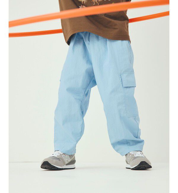 UNITED ARROWS green label relaxing「【スタメンシリーズ】タッサーカーゴパンツ / キッズ  100cm-160cm 撥水 UVカット」|チノ|LT.BLUE