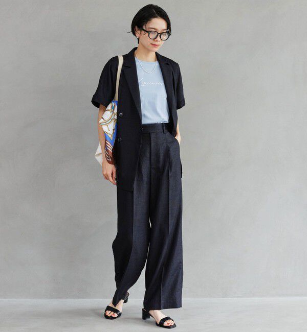 UNITED ARROWS green label relaxing「［size SHORTあり］ライト リネンライク ハーフスリーブ ジャケット UVカット 通気性」|テーラードジャケット|