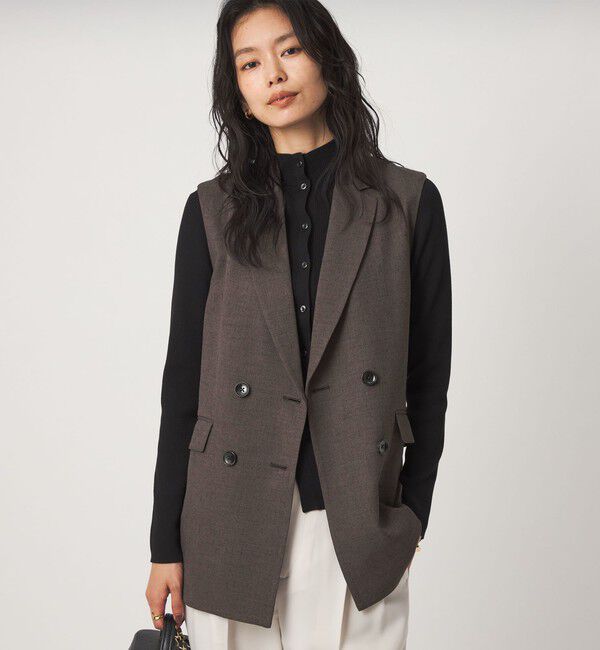 UNITED ARROWS green label relaxing「ネップツイル ベルト ジレ マシンウォッシャブル」|ベスト・ジレ|DK.GRAY