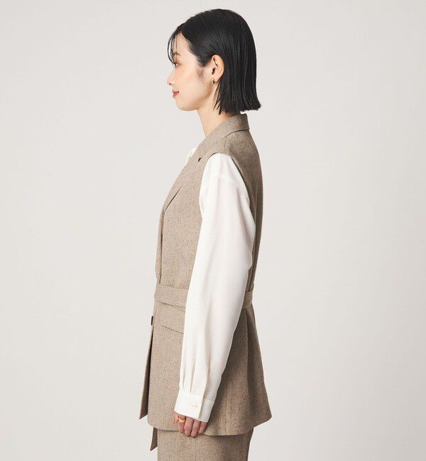 UNITED ARROWS green label relaxing「ネップツイル ベルト ジレ マシンウォッシャブル」|ベスト・ジレ|
