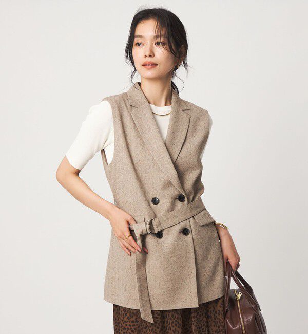 UNITED ARROWS green label relaxing「ネップツイル ベルト ジレ マシンウォッシャブル」|ベスト・ジレ|