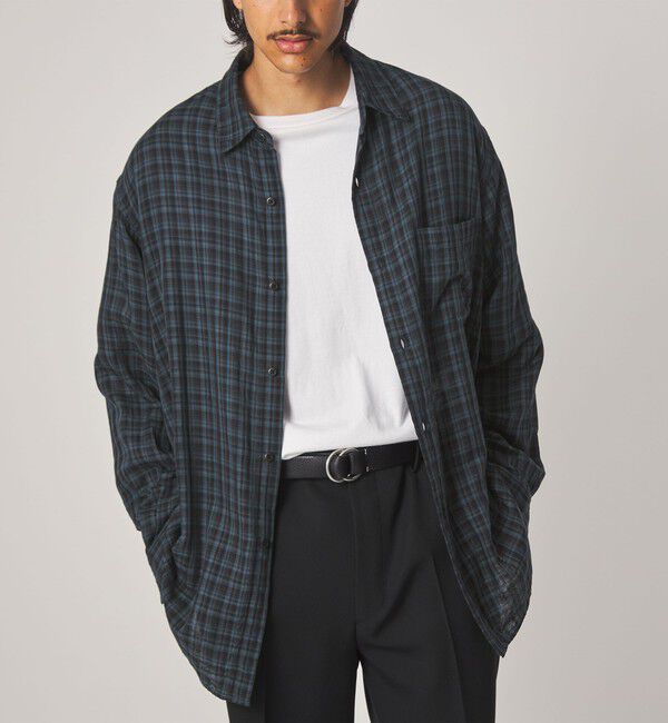 STEVEN ALAN「＜Steven Alan＞ CC ガーゼ マドラスチェック レギュラーカラー シャツ LOOSE」|シャツ・ブラウス|