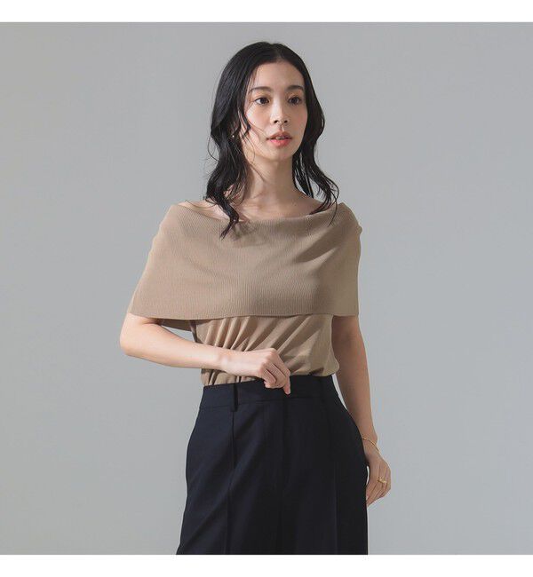 Demi-Luxe BEAMS 「オフショルダー ノースリーブ プルオーバーニット」|ニット・セーター|