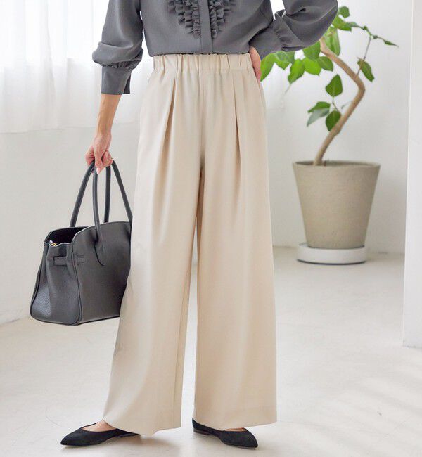 SHIPS for women「〈洗濯機可能〉ストレッチ ツイル イージー タック パンツ」|その他|