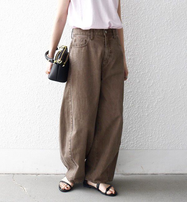 SHIPS any「SHIPS any:〈洗濯機可能〉バレル デニム パンツ［SHIPS any DENIM］」|デニム|ブラウン