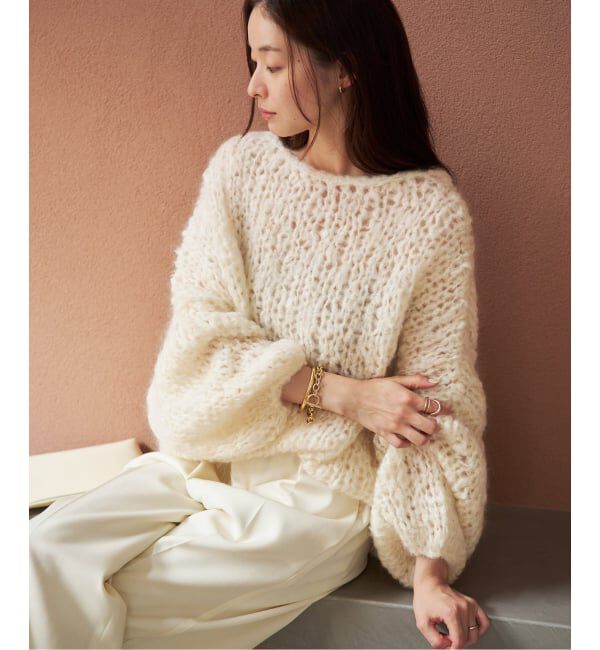 Plage「《追加予約》HAND KNIT ジャンボタム プルオーバー」|ニット・セーター|ナチュラル