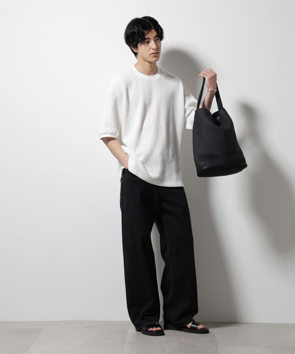 NANO universe「オニワッフルビッグTシャツ 五分袖」|Tシャツ・カットソー|