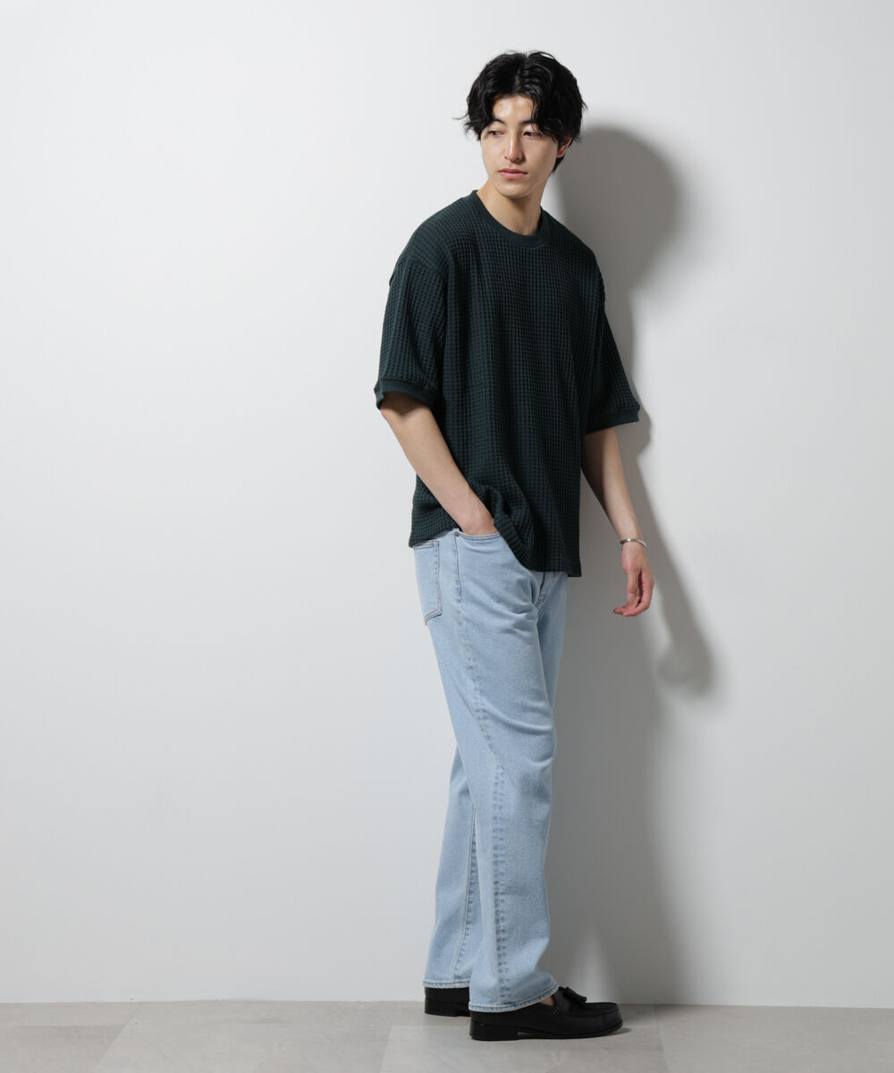 NANO universe「オニワッフルビッグTシャツ 五分袖」|Tシャツ・カットソー|