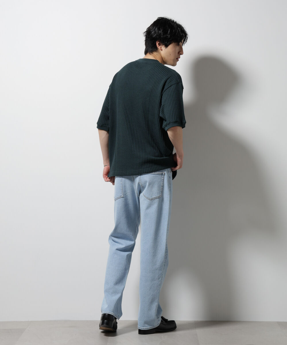 NANO universe「オニワッフルビッグTシャツ 五分袖」|Tシャツ・カットソー|