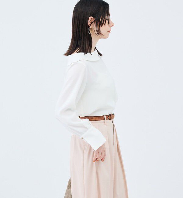 NOLLEY'S sophi「ウォッシャブルロールカラージョーゼットブラウス」|シャツ・ブラウス|