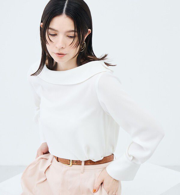 NOLLEY'S sophi「ウォッシャブルロールカラージョーゼットブラウス」|シャツ・ブラウス|