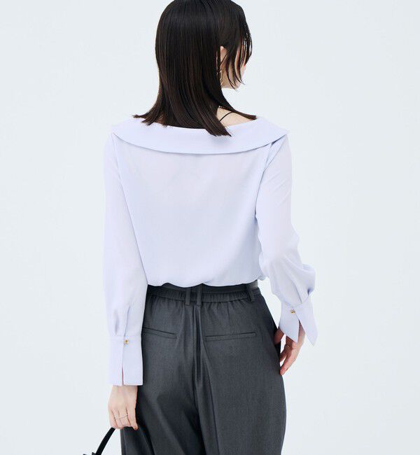 NOLLEY'S sophi「ウォッシャブルロールカラージョーゼットブラウス」|シャツ・ブラウス|