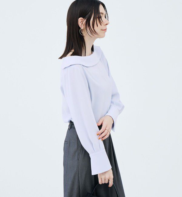 NOLLEY'S sophi「ウォッシャブルロールカラージョーゼットブラウス」|シャツ・ブラウス|