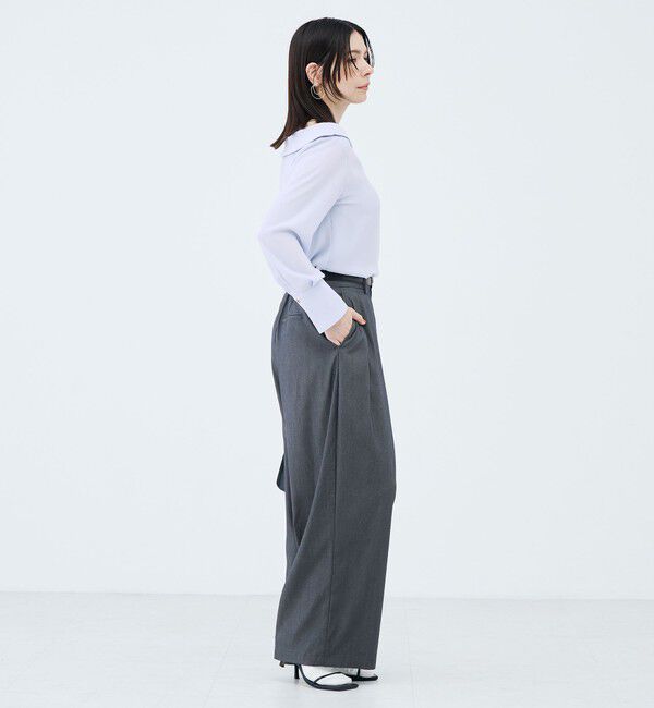 NOLLEY'S sophi「ウォッシャブルロールカラージョーゼットブラウス」|シャツ・ブラウス|