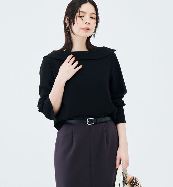 NOLLEY'S sophi「ウォッシャブルロールカラージョーゼットブラウス」|シャツ・ブラウス|