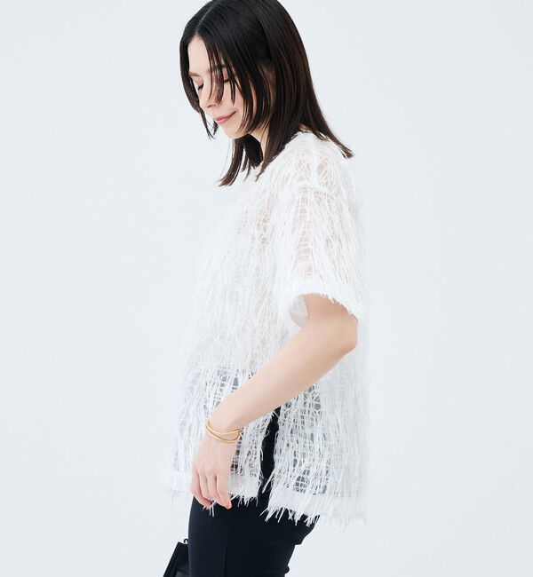 NOLLEY'S sophi「ウォッシャブルシアーロングフェザー両前Tブラウス」|シャツ・ブラウス|