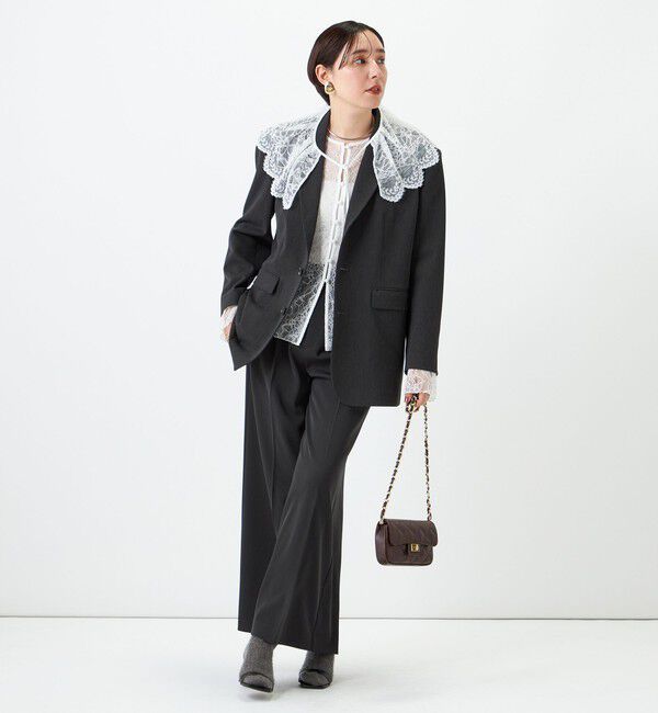 NOLLEY'S sophi「《セットアップ対応》ウォッシャブルラッセルレース付け襟ブラウス」|シャツ・ブラウス|