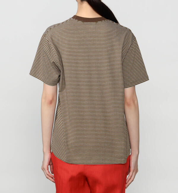 DANTON「DANTON | マルチボーダー ポケットクルーネックTシャツ WOMEN」|Tシャツ・カットソー|