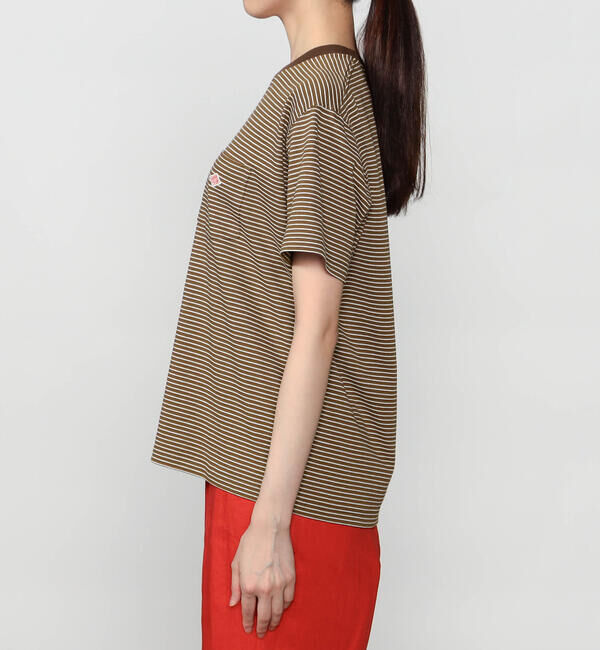 DANTON「DANTON | マルチボーダー ポケットクルーネックTシャツ WOMEN」|Tシャツ・カットソー|