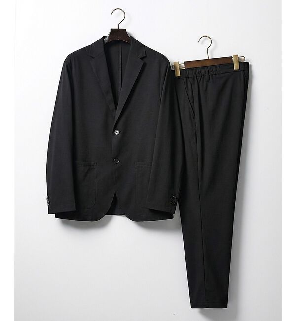ABAHOUSE「【SMART CLOSET/上下2点セット】接触冷感 カットメッシュ セットアッ」|スーツ|ブラック