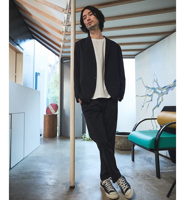 ABAHOUSE「【SMART CLOSET/上下2点セット】接触冷感 カットメッシュ セットアッ」|スーツ|ネイビー