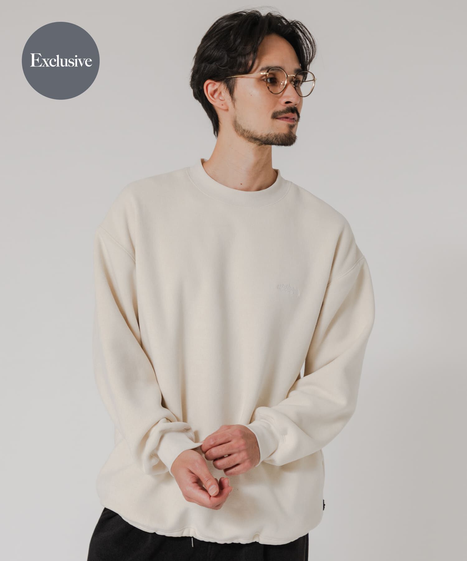 URBAN RESEARCH「『別注』THOUSAND MILE&times;URBAN RESEARCH ﾆｯﾄﾌﾘｰｽｸﾙｰﾈｯｸﾌﾟﾙｵｰﾊ 」|その他|オフホワイト