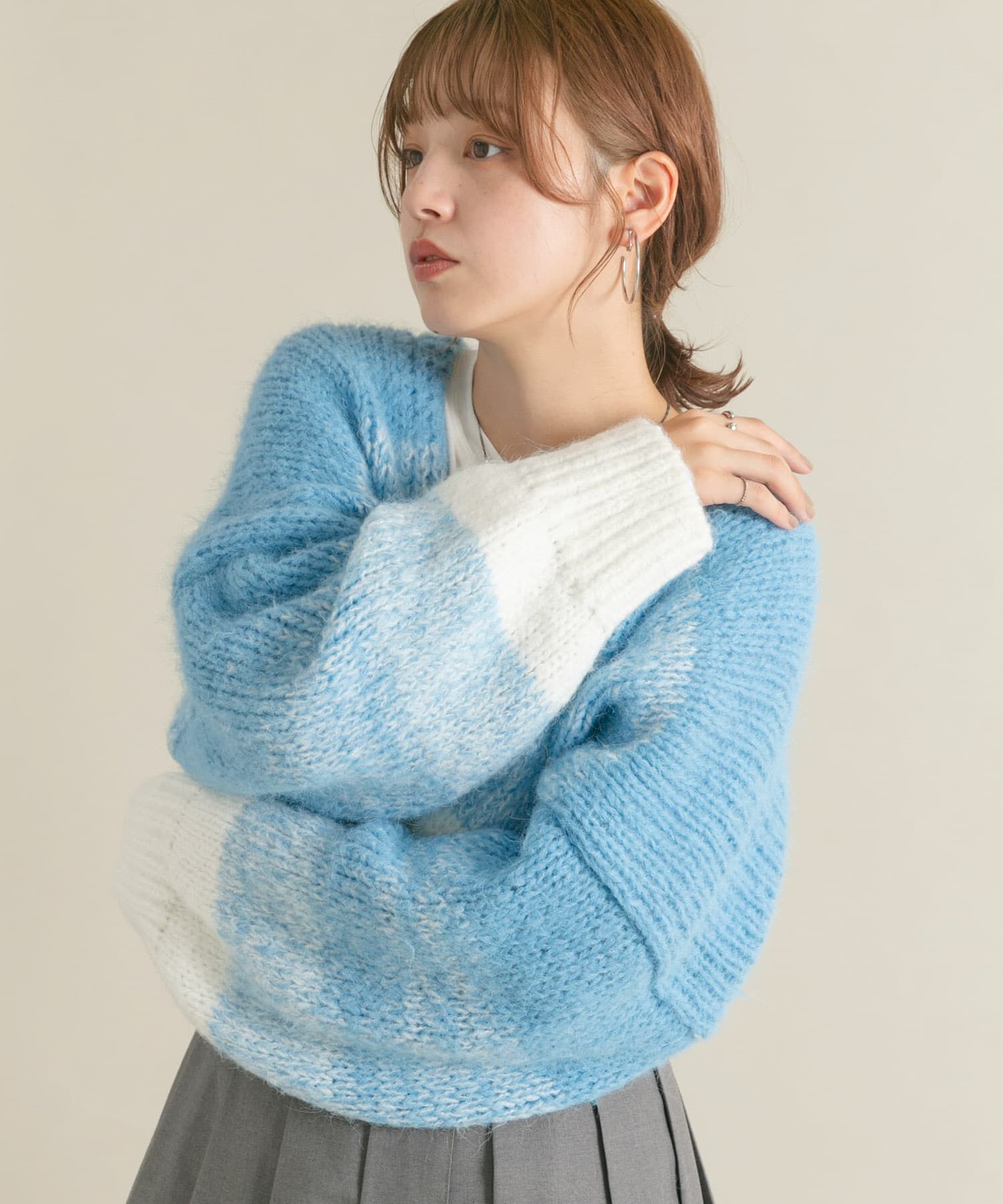  「『WEB/一部店舗限定』グラデーションショートカーディガン」|カーディガン|
