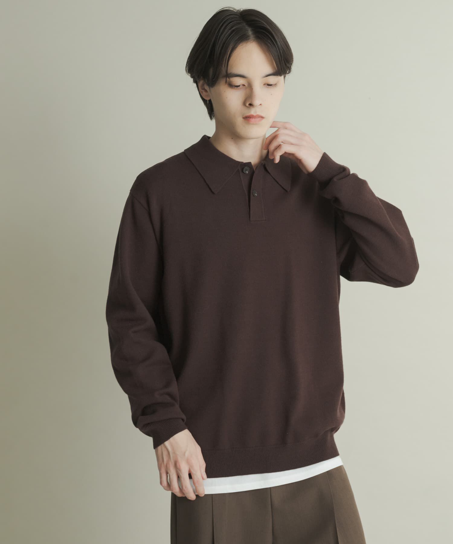 SENSE OF PLACE by URBAN RESEARCH「『一部WEB限定カラー』『洗濯可/毛玉防止』ストレッチニットポロシャツ」|ニット・セーター|