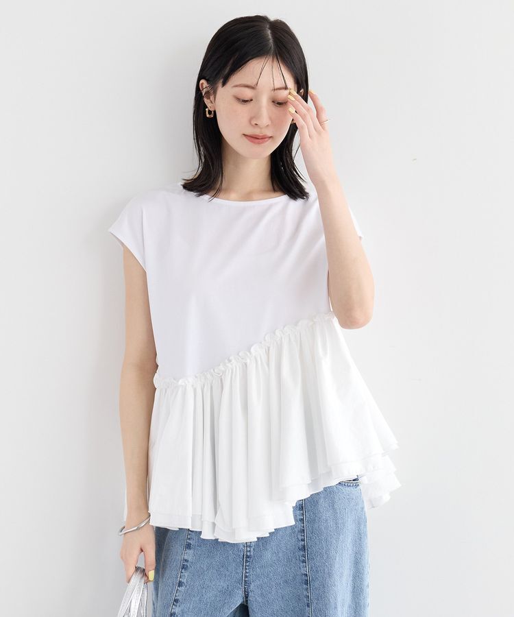 YECCA VECCA「アシメペプラムカットソー」|Tシャツ・カットソー|