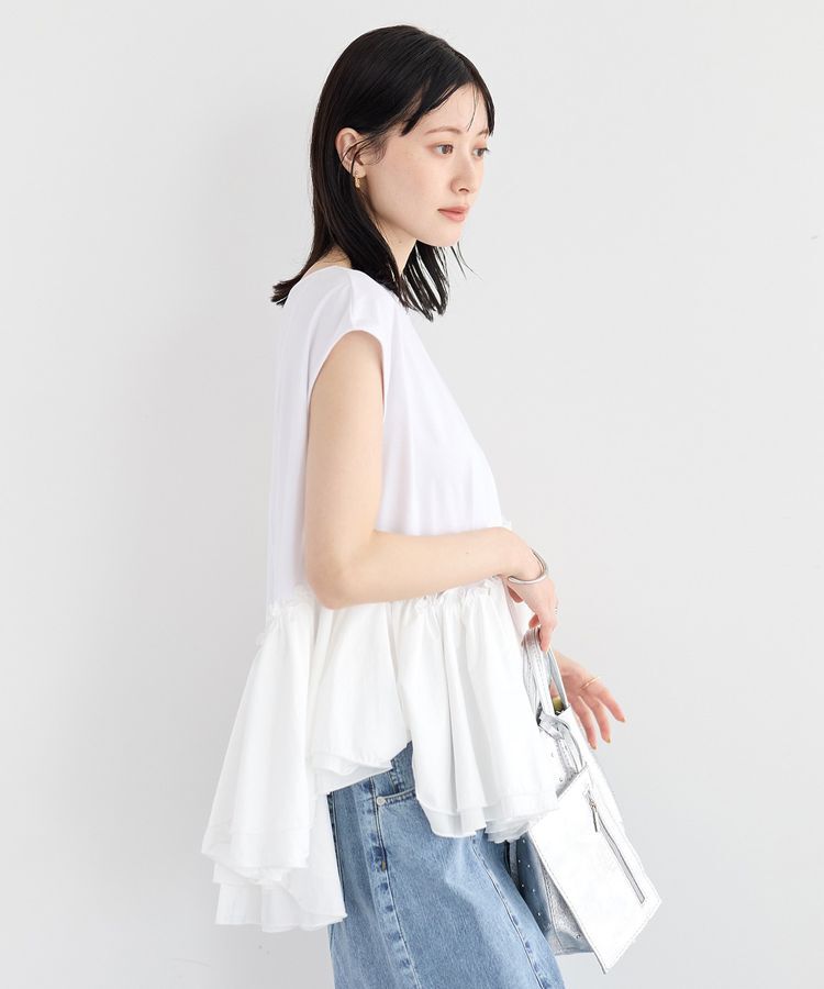 YECCA VECCA「アシメペプラムカットソー」|Tシャツ・カットソー|