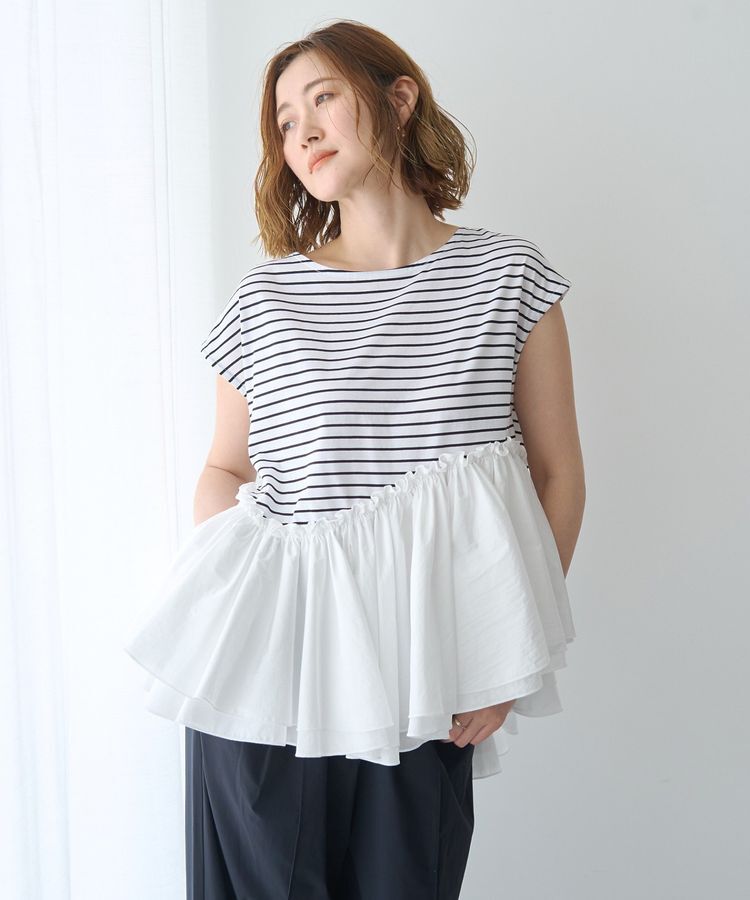 YECCA VECCA「アシメペプラムカットソー」|Tシャツ・カットソー|