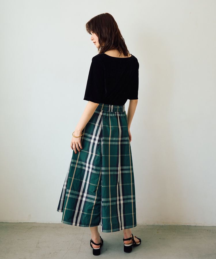 YECCA VECCA「5分袖ベロアトップス」|Tシャツ・カットソー|