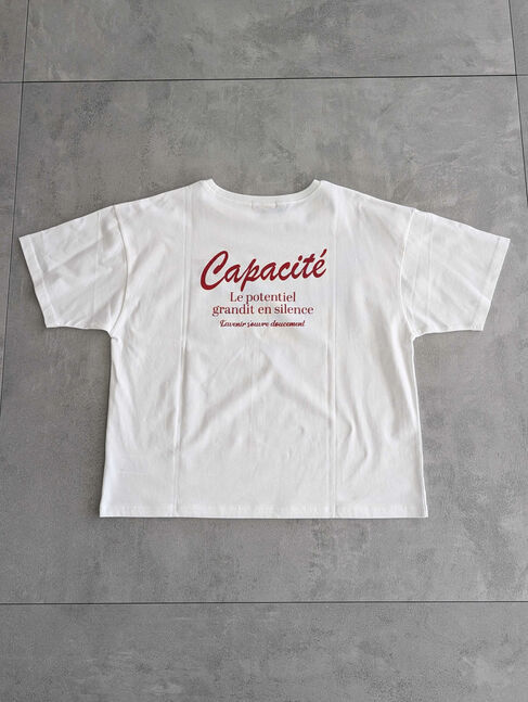 Samansa Mos2「【接触冷感】ロゴ刺繍バックプリントTシャツ」|Tシャツ・カットソー|