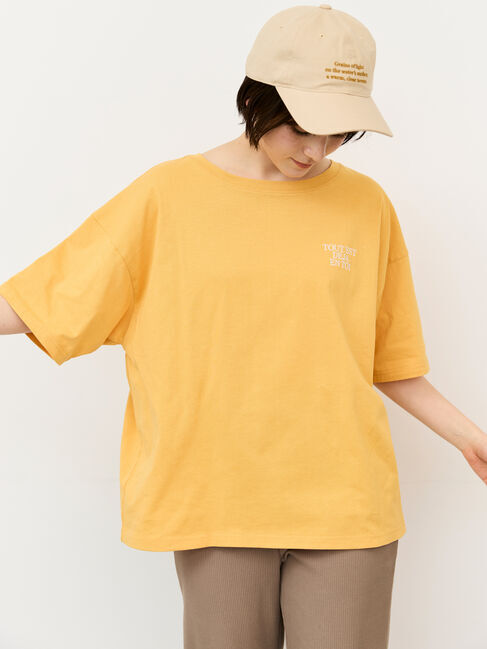 Samansa Mos2「【接触冷感】ロゴ刺繍バックプリントTシャツ」|Tシャツ・カットソー|