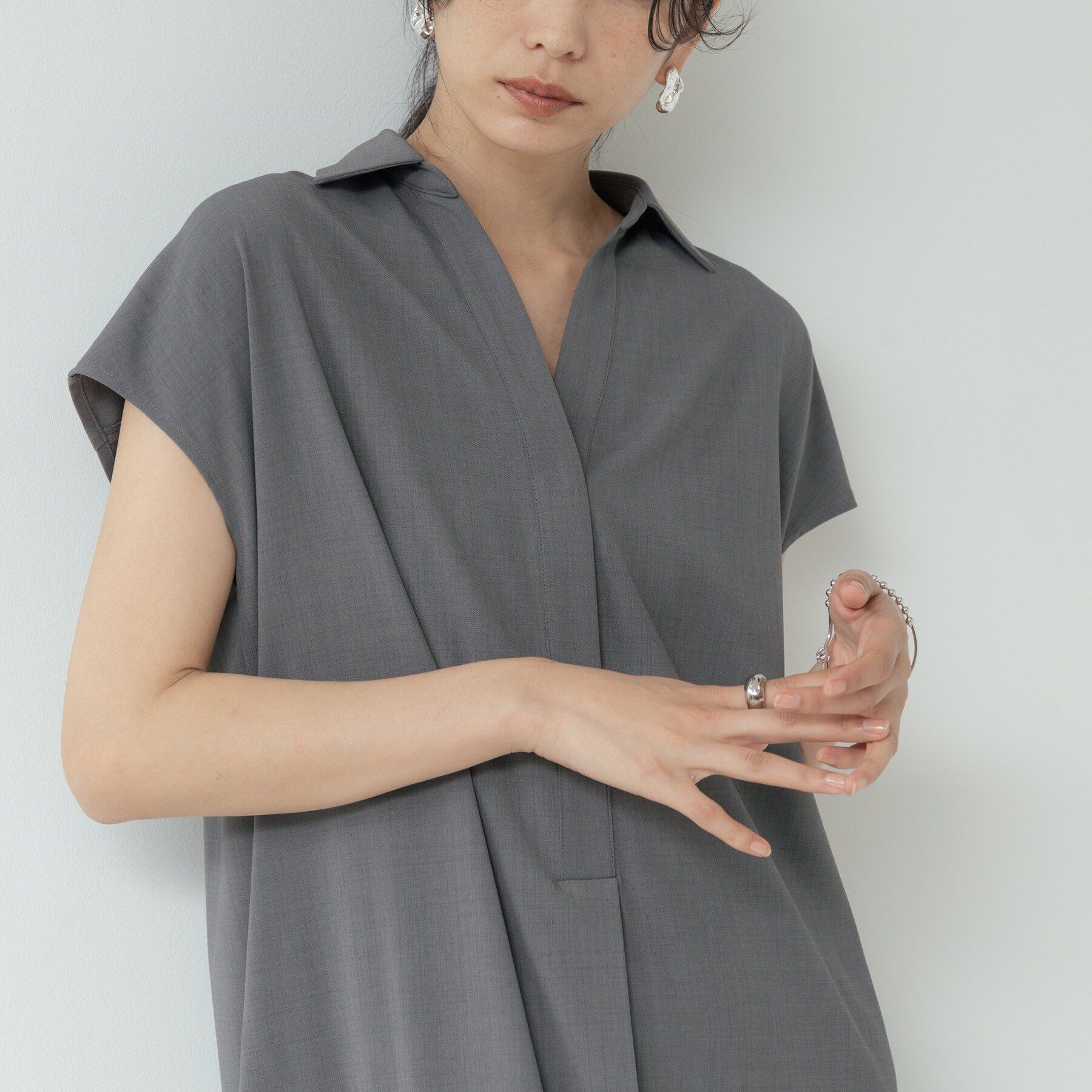 GALLEST「Comfy SET UP｜スキッパーワンピース【通勤／接触冷感／UVカット】」|ワンピース|
